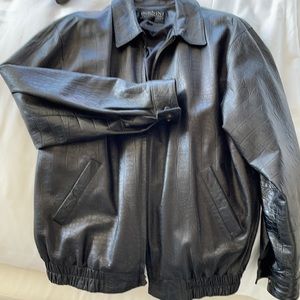 Black leather jacket